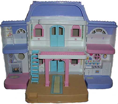 pink and blue dollhouse
