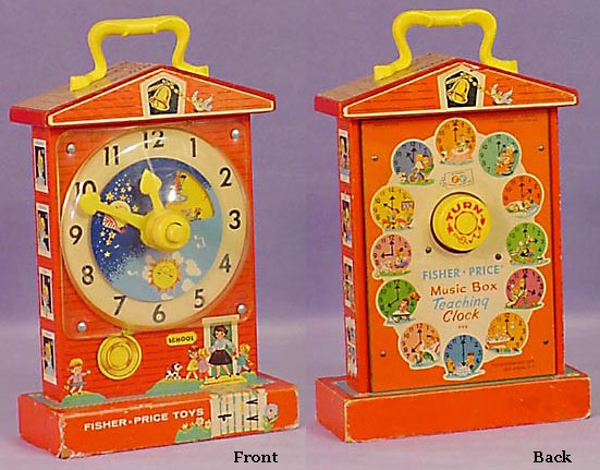 fisher price teaching clock vintage