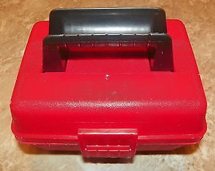 Vintage 1987 Lot Of 2 Fisher Price #3501 Red Tackle Box Fishing With  Fishing Rod