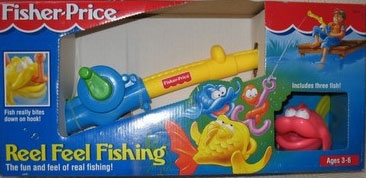 Fisher Price Reel Feel Fishing Vintage 1995 New in Box Pole and 3 Fish  Excellent