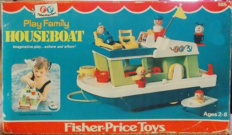 Fisher Price Boat S.S. Tadpole Little People Bath Toy #2524