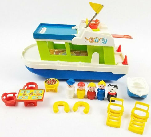 Fisher Price Boat S.S. Tadpole Little People Bath Toy #2524
