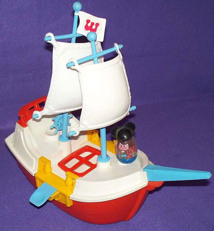 Vintage Hasbro Weebles Boat ship SS littleputt marina beach fishing cruise  toy